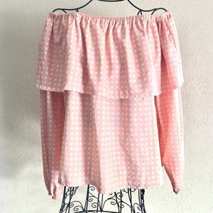 Gumuxi Off The Shoulder Polka Dot Blouse      (NM)